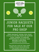 Tennis Camp  Ages 6-16. Sign up by May 15th & Get $75 off each week. $850 with discount. Partial week available contact carla@centralparktenniscenter.com
